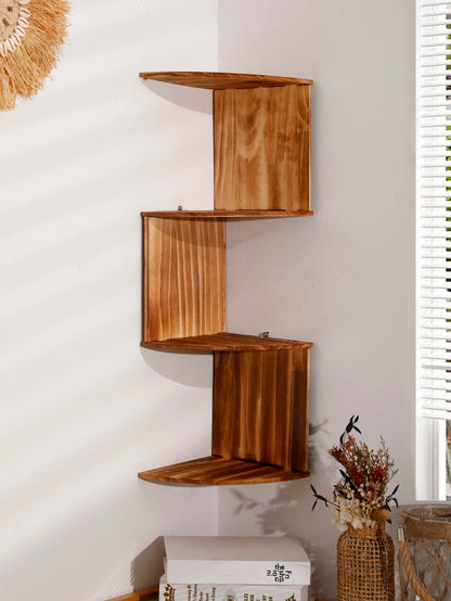 4-Layers Wooden Wall Shelf wood Color Wall Mounted Display Stand Home Organizers Storage Bookshelf Plant Holder Home Appliance    Home Decor Supply | Online Retail | ShoreShopper.com