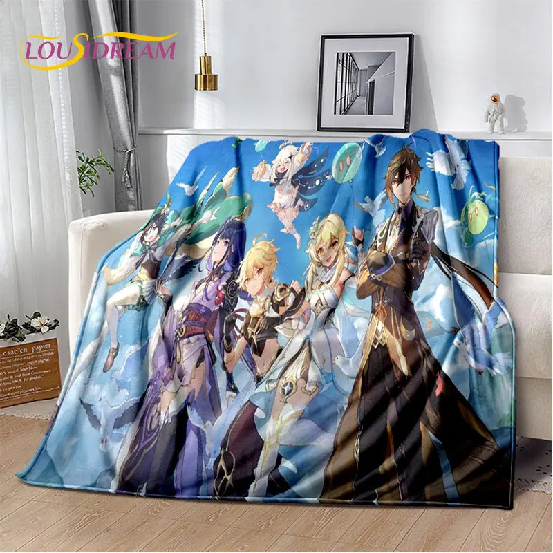 Genshin Impact Cartoon Game Soft Plush Blanket,Flannel Blanket Throw Blanket for Living Room Bedroom Bed Sofa Picnic Cover Kids    Your Coastal Marketplace | Shoreshopper.com