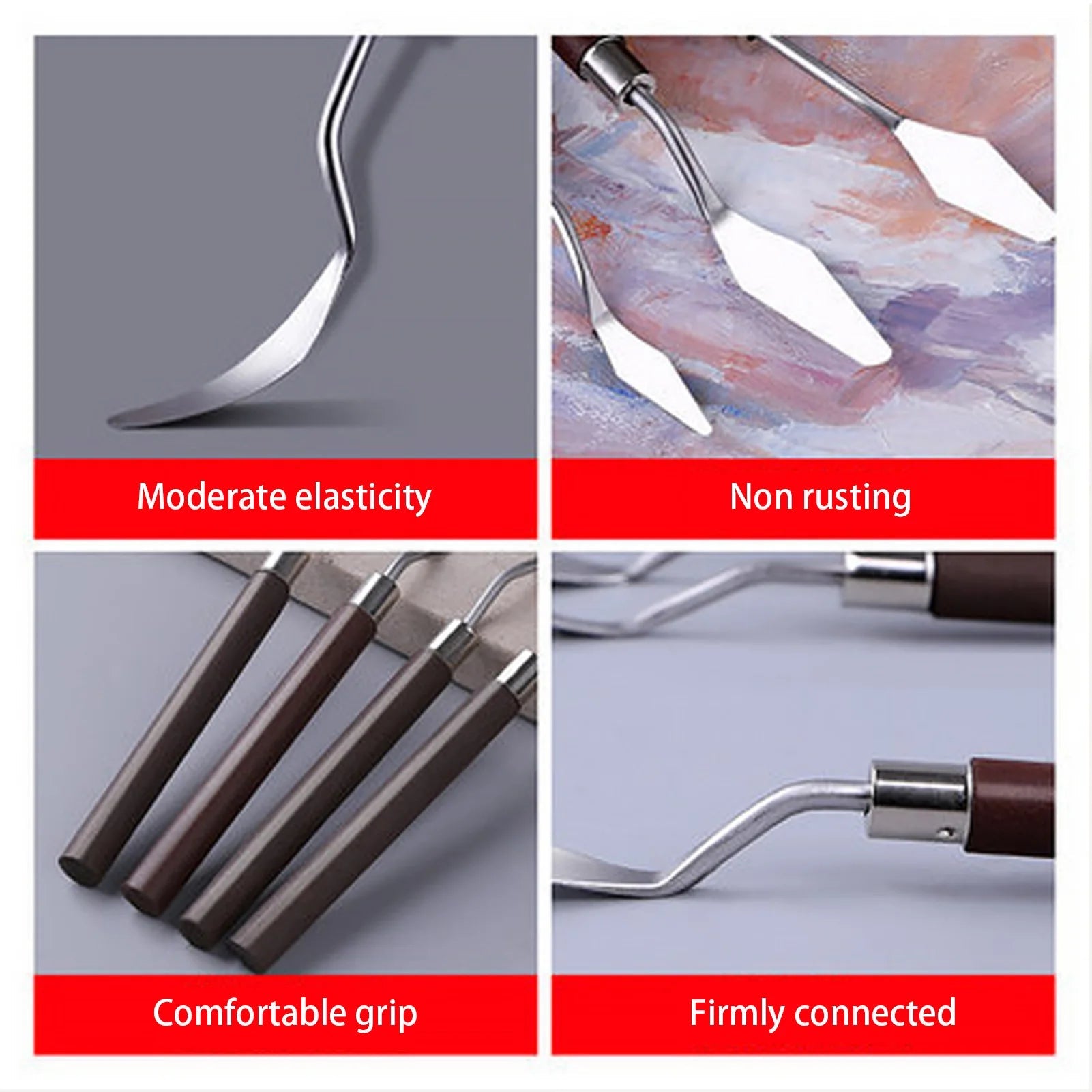 5pcs Art Oil Painting Scraper Paint Scraper Wooden Handle Palette Knife Set for Gouache Oil Painting Learners    Home Decor Supply | Online Retail | ShoreShopper.com