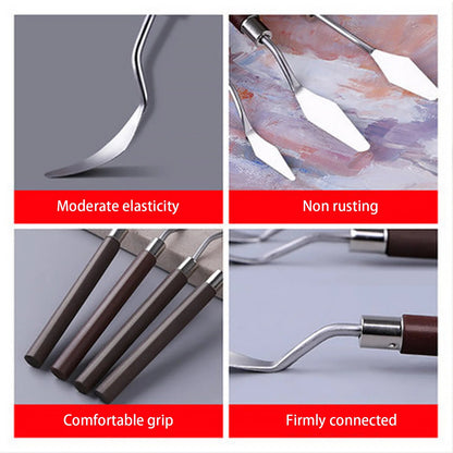 5pcs Art Oil Painting Scraper Paint Scraper Wooden Handle Palette Knife Set for Gouache Oil Painting Learners    Home Decor Supply | Online Retail | ShoreShopper.com