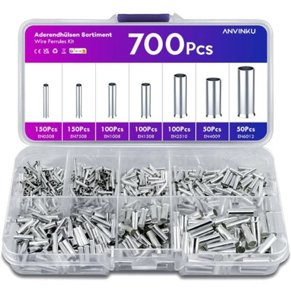600/700pcs Bare Terminal Tubular Wire End Ferrules Mix Size Uninsulated Cable Sleeves Simple for Wire Connection Pin Crimp    Home Decor Supply | Online Retail | ShoreShopper.com