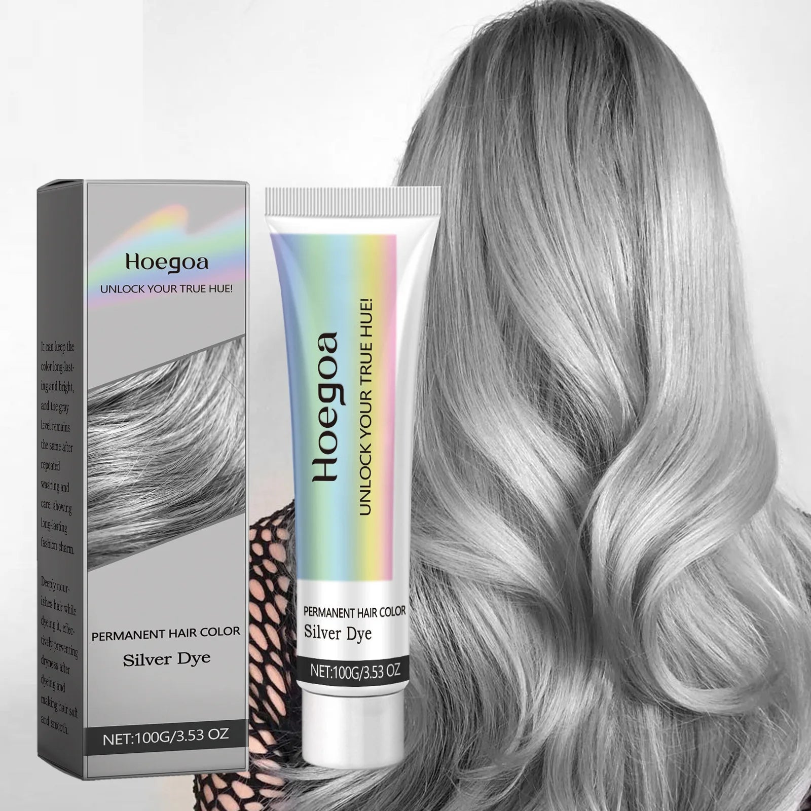 Hoegoa Grey Hair Cream Long Lasting Colour Lock Nourishing Phytocare Trendy Hair Colour Hairdresser - ShoreCo.Shop