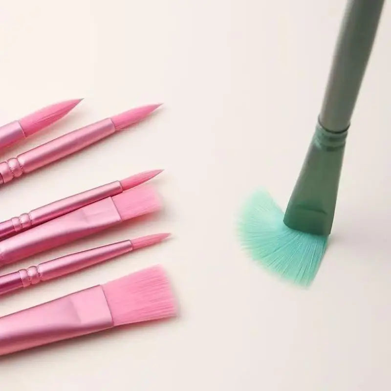 ♥Nylon Bristle Wooden Handle Pointed And Flat Watercolor Paintbrush Set For Art, Acrylic, Gouache, And Oil Painting    Home Decor Supply | Online Retail | ShoreShopper.com