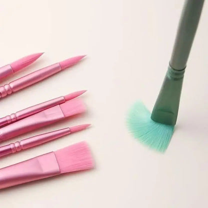 ♥Nylon Bristle Wooden Handle Pointed And Flat Watercolor Paintbrush Set For Art, Acrylic, Gouache, And Oil Painting    Home Decor Supply | Online Retail | ShoreShopper.com