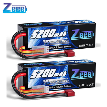 Zeee 3S LiPo RC Battery 11.1V 5200mAh 80C Hardcase w/ Plugs - ShoreCo.Shop