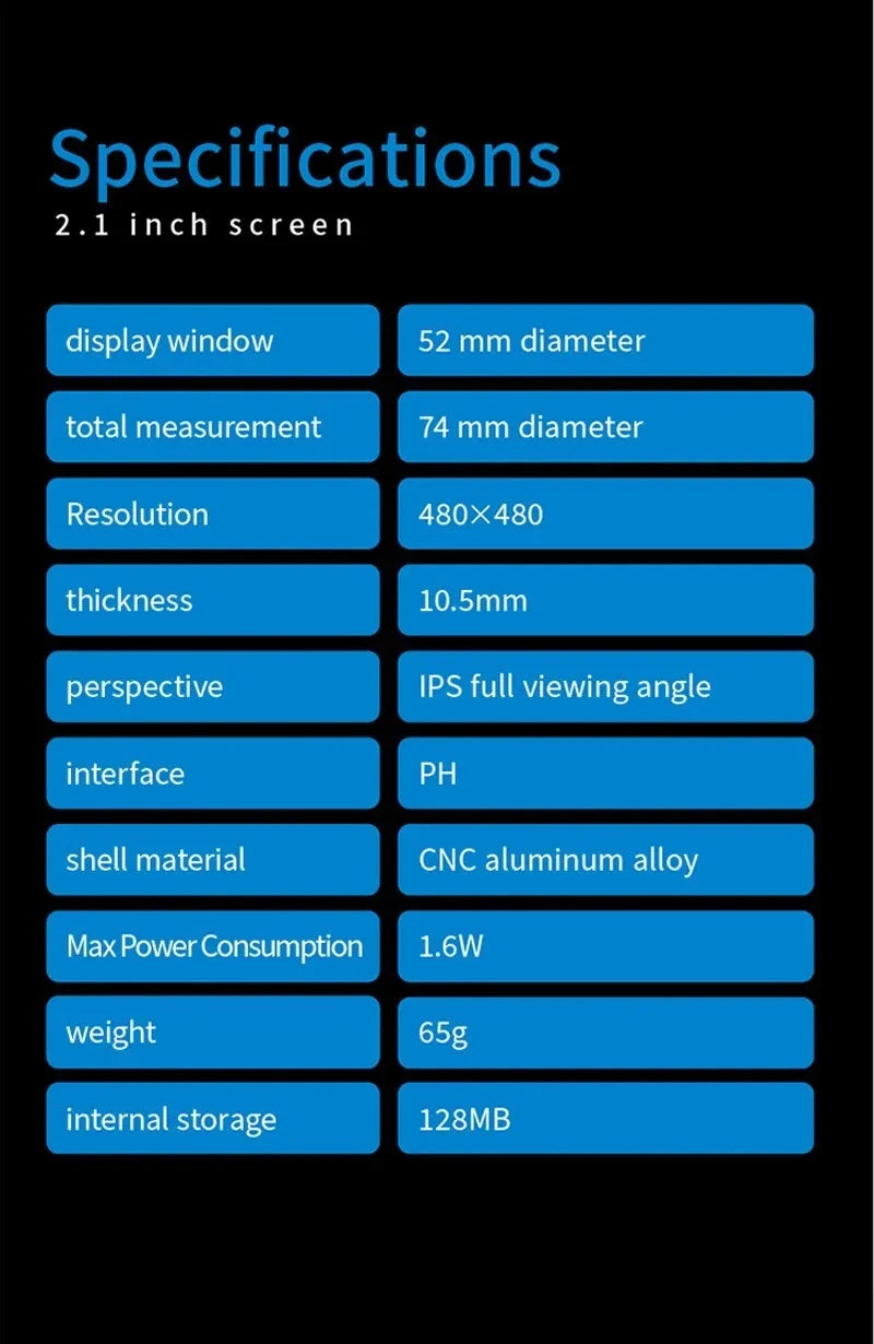 2.1 2.8 Inch IPS Secondary Screen 480x480 USB Water-Cooled Round LCD CPU GPU RAM HDD Monitoring NO AIDA64 MINI PC Gamer Display - ShoreCo.Shop