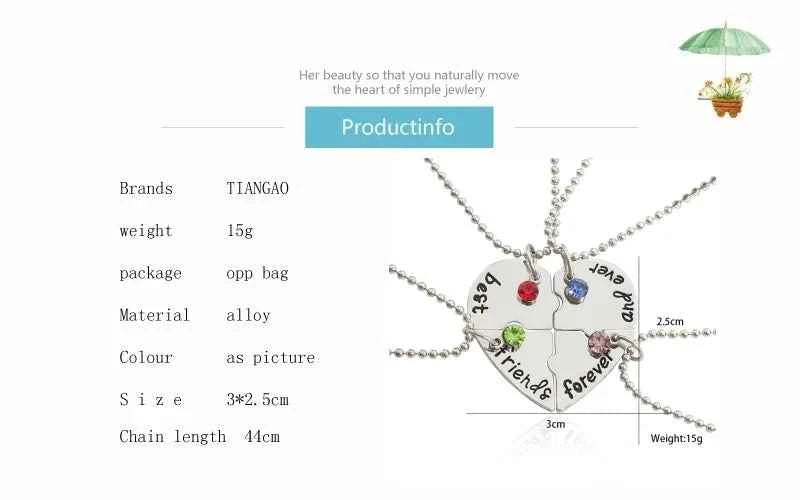 New Best Friends Necklace For Women Girls Broken Heart Puzzle Musical Note Pendant Necklaces BFF Friendship Forever Jewelry Gift