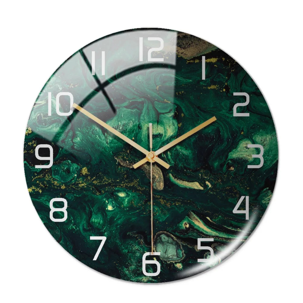 Black Gold Marble Metal Needle Modern Acrylic Round Clock 12"    Home Decor Supply | Online Retail | ShoreShopper.com