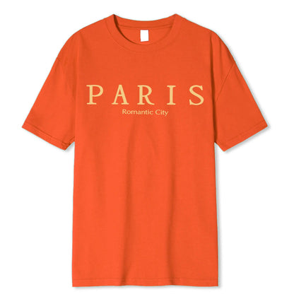 Paris Romantic City Letter Graphic Print Tees Men T-Shirt Summer Loose Clothing Loose Cotton Oversize Tshirt Street Soft Tops    Home Decor Supply | Online Retail | ShoreShopper.com