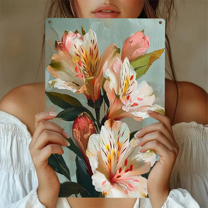 Vibrant 2D Flat Metal Wall Art - Weather-Resistant Tin Plaque with Flowers, 7.87x11.8 Inch, Ideal for Indoor/Outdoor Decor    Home Decor Supply | Online Retail | ShoreShopper.com