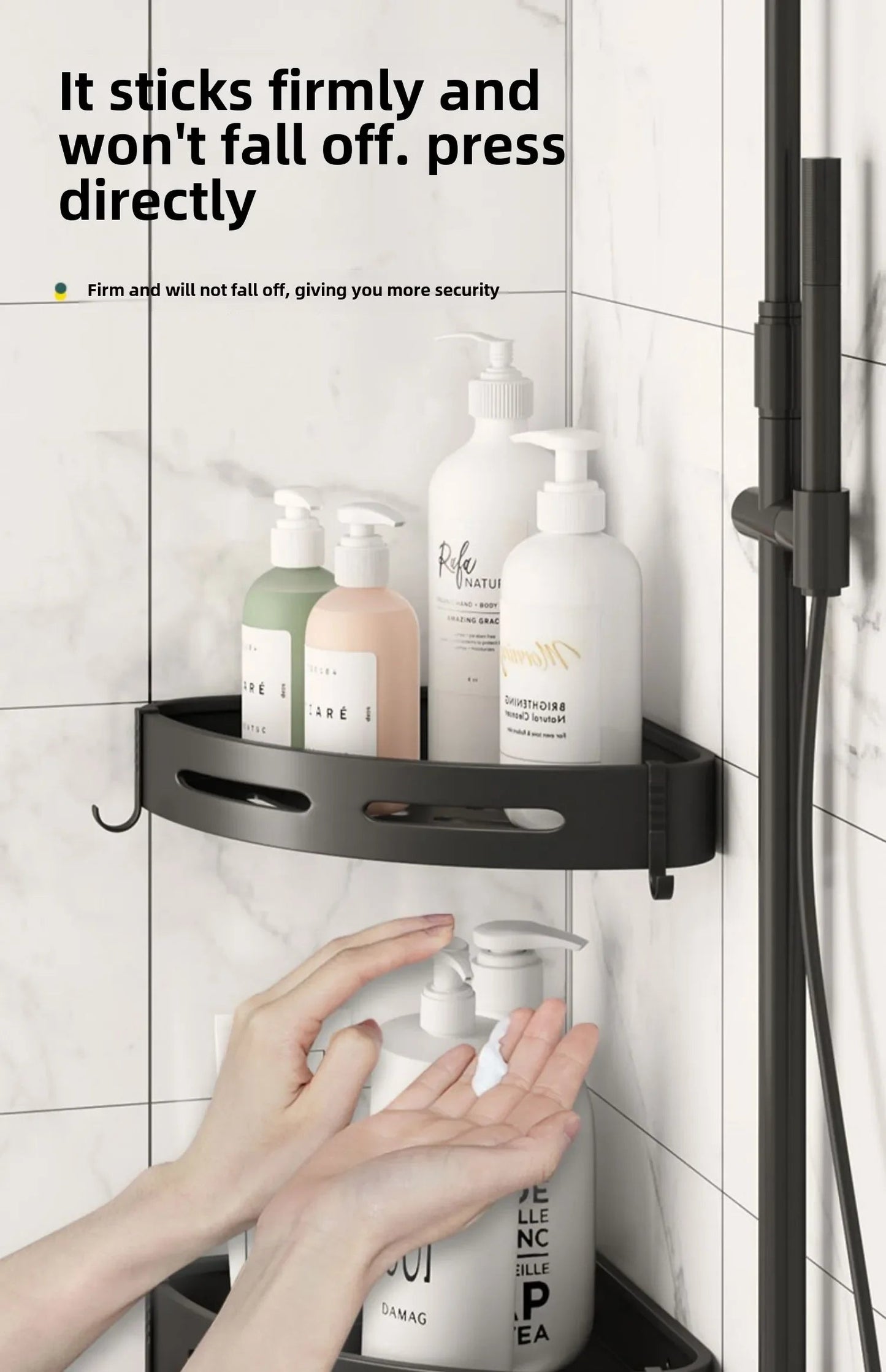 Bathroom Shelves Organizer No Punching Required Kitchen Corner Shelf Racks Shampoo Makeup Storage Holder Shower Towel Caddy Rack    Home Decor Supply | Online Retail | ShoreShopper.com