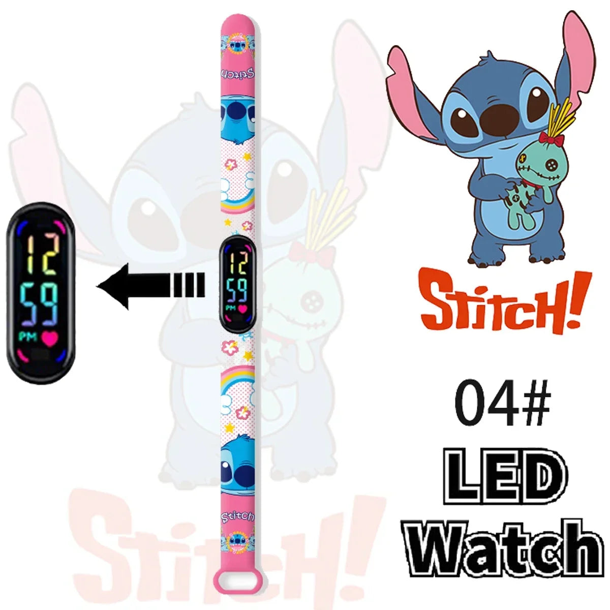 Disney Stitch Digital Kids' Watches Anime Figures LED Luminous Watch Touch Waterproof Electronic Sports Watch Kids Birthday Gift    Home Decor Supply | Online Retail | ShoreShopper.com