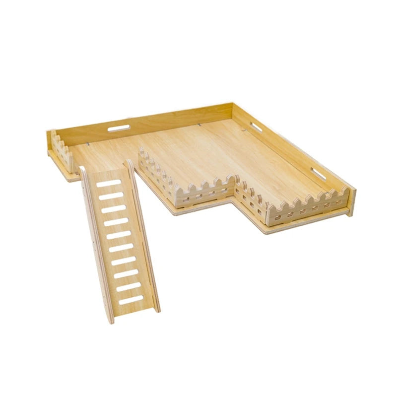 Hamster Habitat Décor Wooden Double-Layer Platform with Ladder Durable Pet Toy Accessory for Gerbil Guinea Pig and Small Animals    Home Decor Supply | Online Retail | ShoreShopper.com