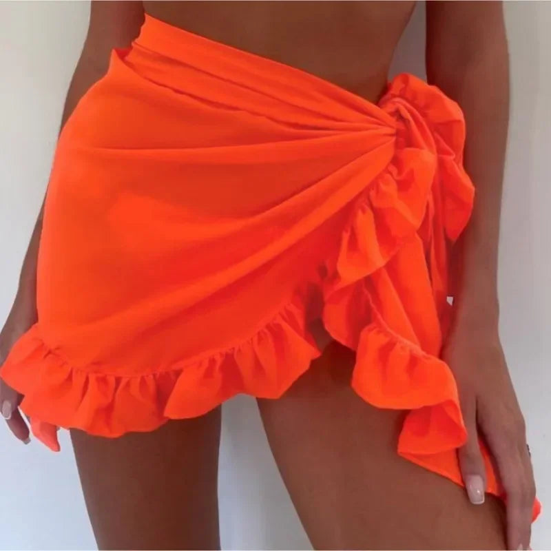 Beachwear Wraps Bikini Cover Ups Tassel Dress Bikini Summer Mesh Mini Ruffle Skirt for Women Candy Bathing Skirt Girls Swimsuit    Your Coastal Marketplace | Shoreshopper.com