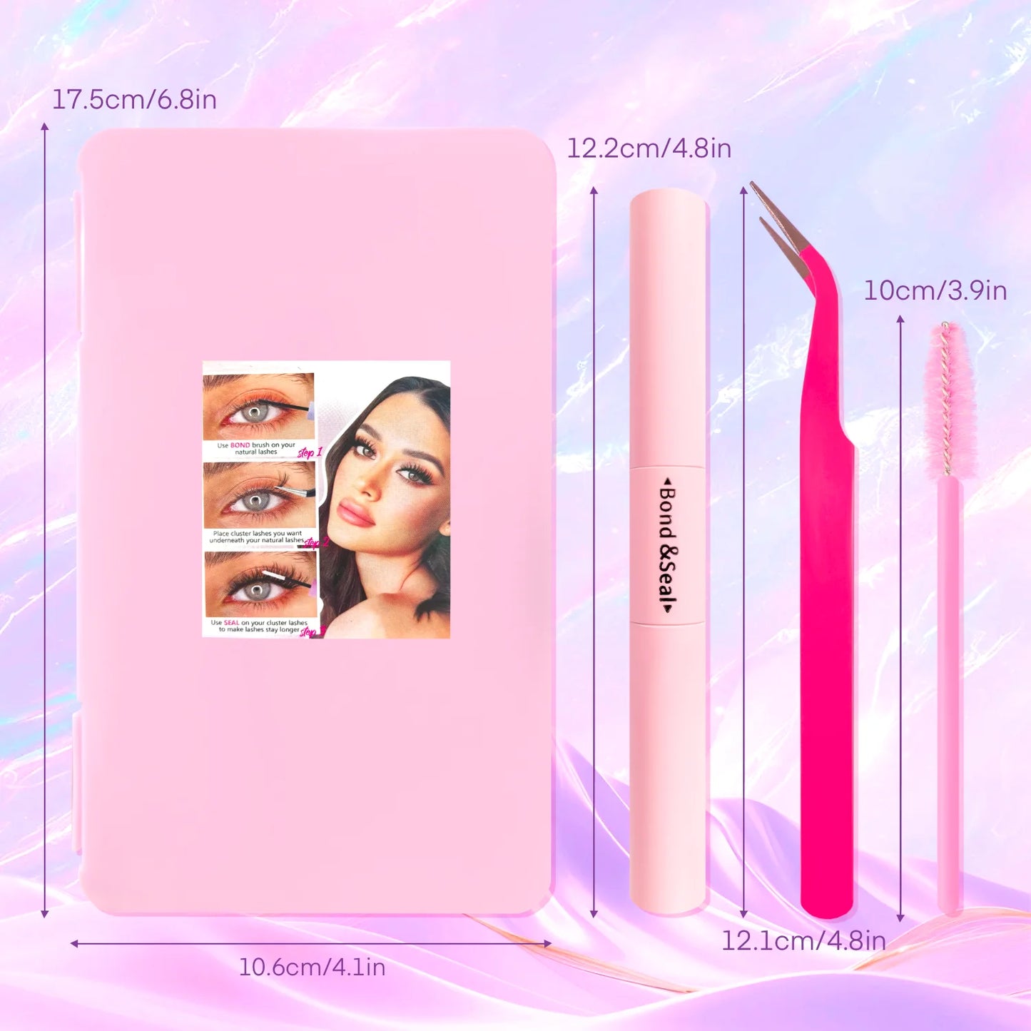 720/200pcs eyelash Extension Kit Fluffy Eyelash Extension kit with Lash Bond and Seal Lash Tweezers Thick Lash Clusters Wispy - ShoreCo.Shop
