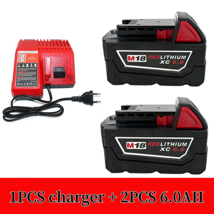 For Milwaukee M18 9000mAh 18V Li-ion Replacement Battery M18B12 For Milwaukee 18V Tool 9.0Ah Rechargeable Battery 6A Charger - ShoreCo.Shop