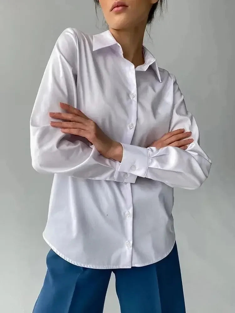 100% Cotton Shirts for Women Spring and Summer Fashion Long Sleeve Shirt Single Breasted Design Casual Loose Blouse for Women    Your Coastal Marketplace | Shoreshopper.com