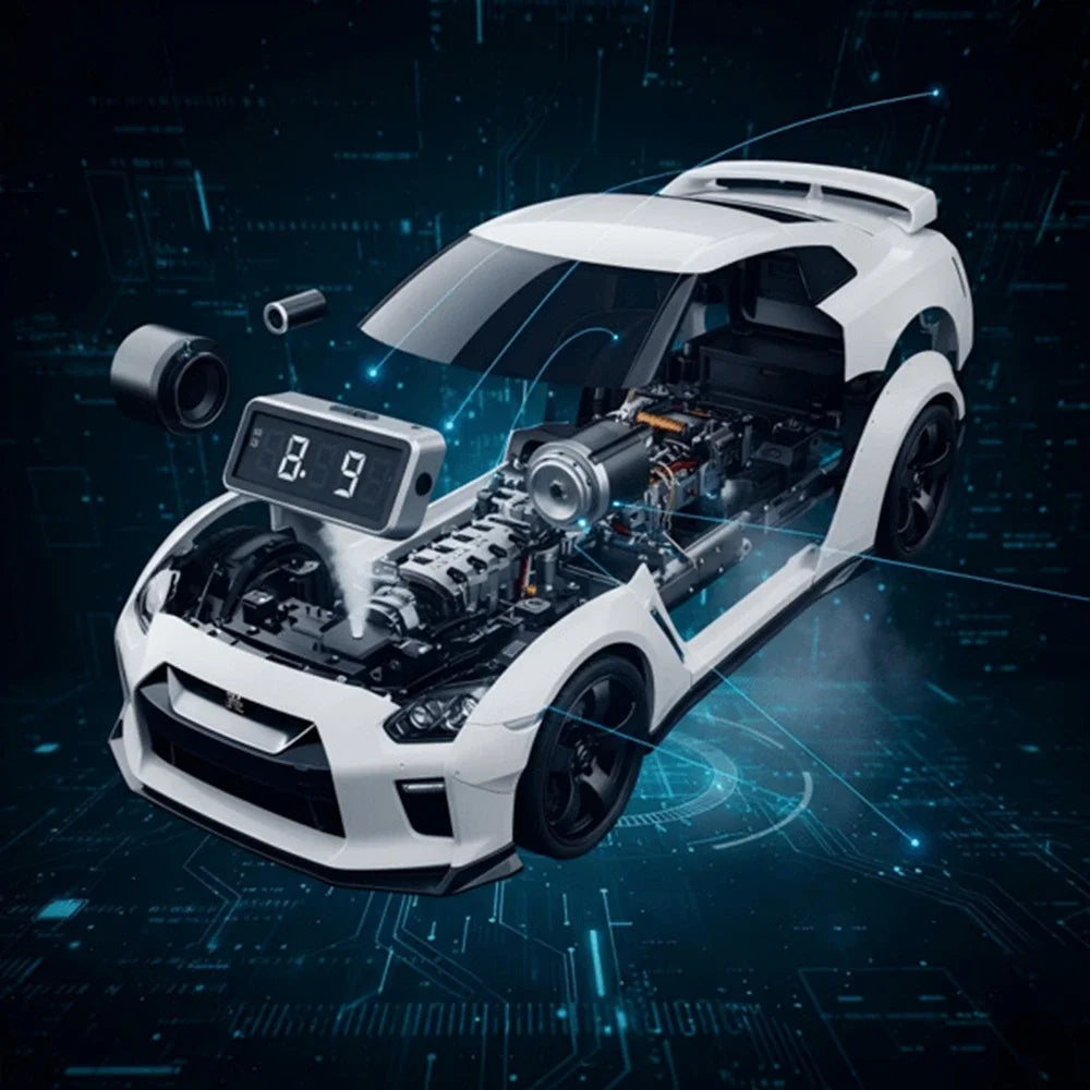 Lenovo New Hypercar-shaped Novelty Alarm Clock Realistic Engine Light Effects Portable Creative Desk Decor For Perfect Gift - ShoreCo.Shop