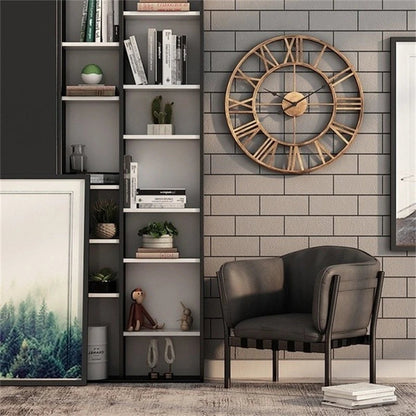 60CM Large 3D Wall Clocks Roman Numerals Retro Round Metal Iron Accurate Silent Nordic Hanging Ornament Living Room Decoration    Home Decor Supply | Online Retail | ShoreShopper.com
