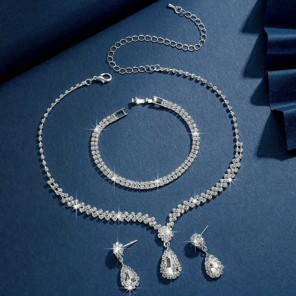 Wedding Jewelry Set for Women, Earrings, Necklace, Bracelet, Three-Piece Bridal Jewelry Set, Luxurious and High-End Accessories    Home Decor Supply | Online Retail | ShoreShopper.com