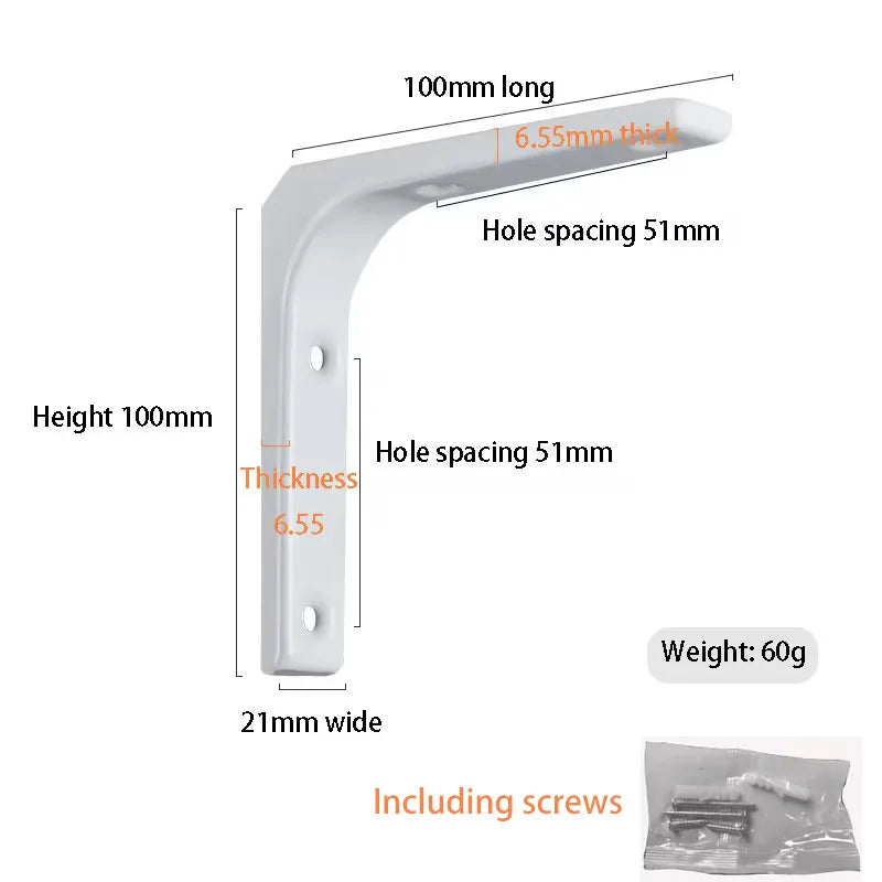 Shelf brackets L-shaped floating wall shelves black and white stainless steel bore stand bracket support hardware home    Home Decor Supply | Online Retail | ShoreShopper.com