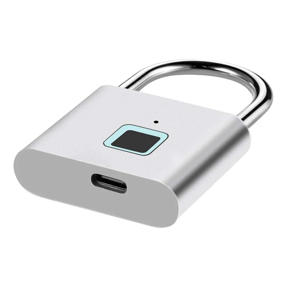 KERUI Smart Fingerprint Padlock Waterproof Fingerprint Keyless Door Lock Type C Rechargeable Security Padlock for House - ShoreCo.Shop