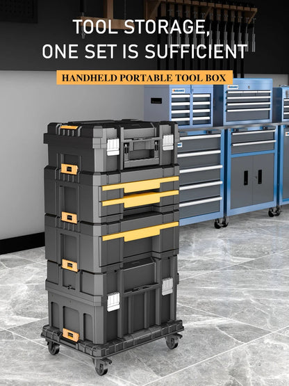 AIRAJ MultiFunctional Tier Stackable Rolling Plastic Portable Folding Tool Storage Box , Suitable for Garage Storage    Home Decor Supply | Online Retail | ShoreShopper.com