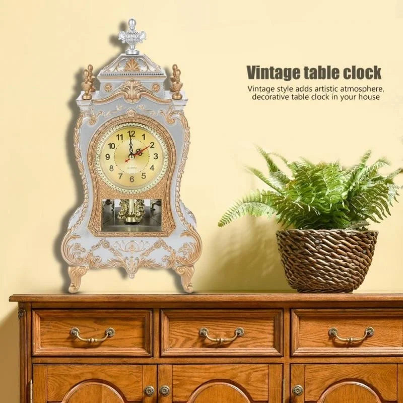 Desk Alarm Clock Vintage Clock Classical Royalty Sitting Room Desk Imperial Furnishing Creative Sit Pendulum Clock    Home Decor Supply | Online Retail | ShoreShopper.com