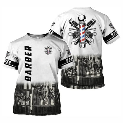 Barber Shop T Shirt For Men Hairdresser Graphic T-shirt 3D Printed Short Sleeves Work Wear Tops Summer Oversized Tee Shirts    Home Decor Supply | Online Retail | ShoreShopper.com