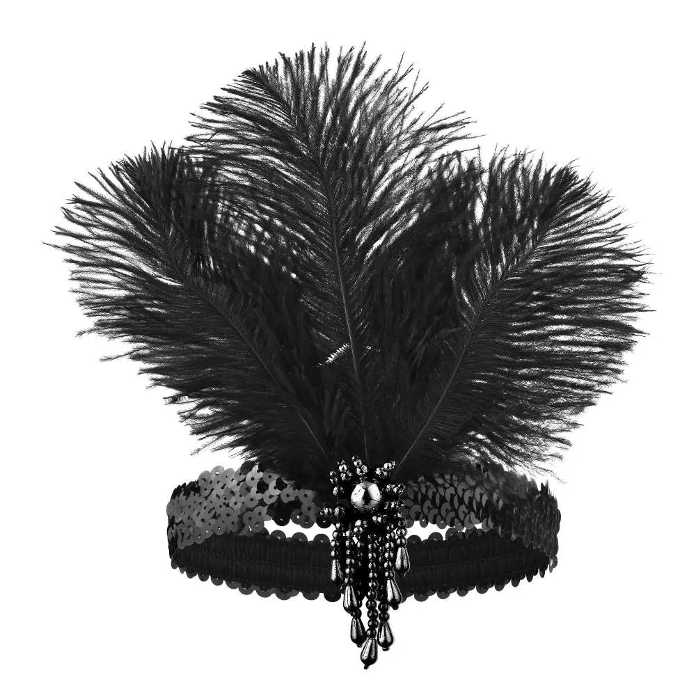 Hair Accessories Feather Headwear Tassel Makeup Party Cosplay Dress Headwear Black Diamond Masquerade Hair Band    Your Coastal Marketplace | Shoreshopper.com