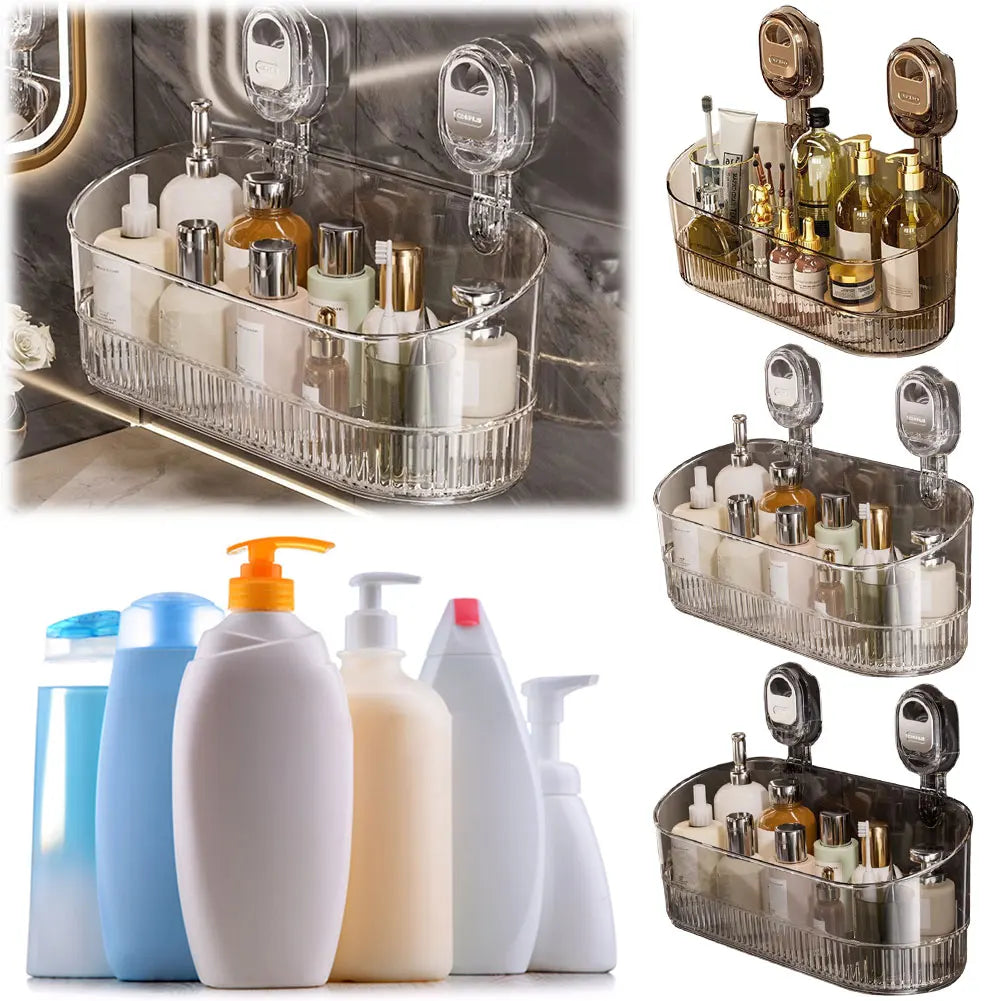 Hanging Shower Shelf Suction Storage Box Large Capacity & Strong Load-Bearing Removable Shower Basket Suction Cup for Bathroom    Home Decor Supply | Online Retail | ShoreShopper.com