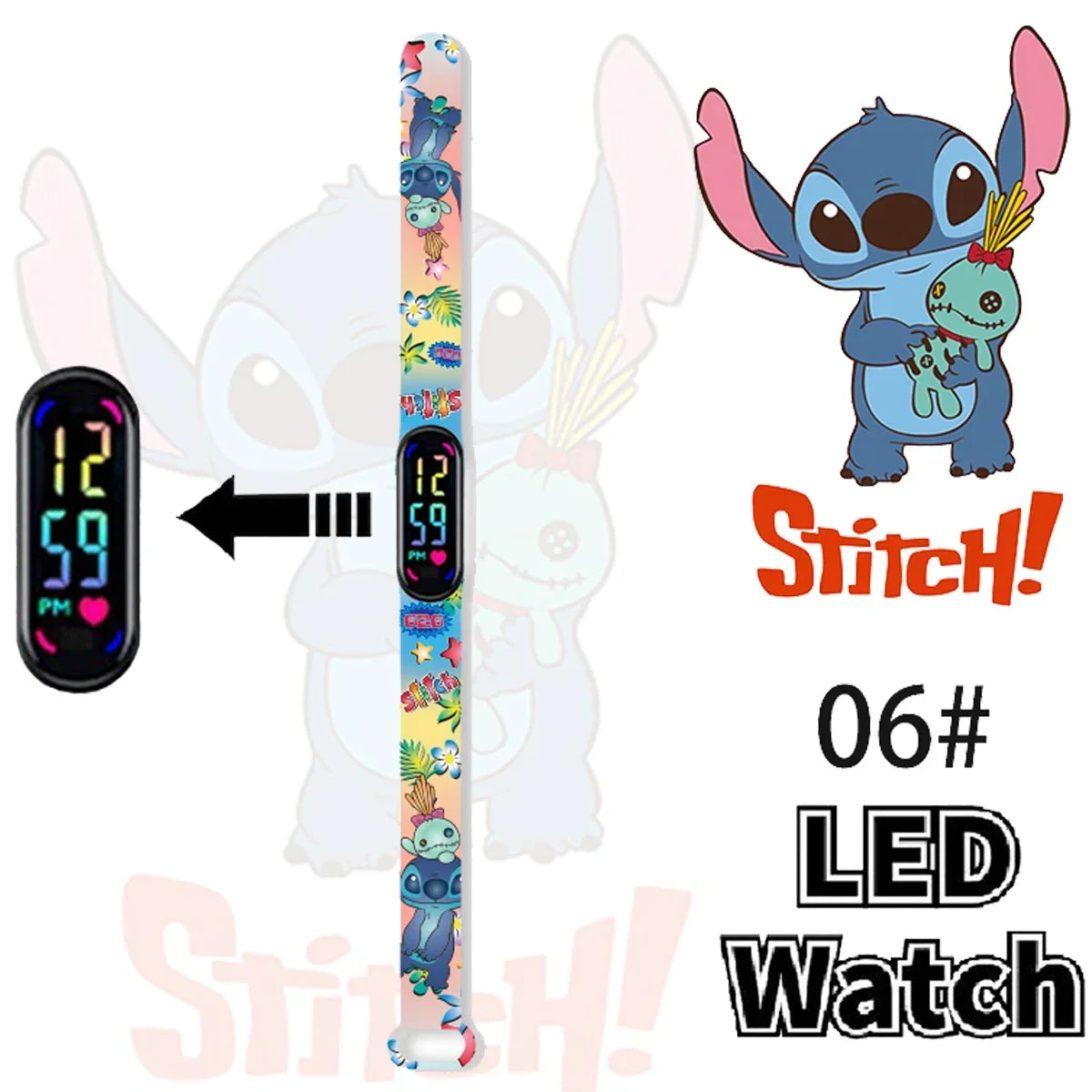 Disney Stitch Digital Kids' Watches Anime Figures LED Luminous Watch Touch Waterproof Electronic Sports Watch Kids Birthday Gift    Home Decor Supply | Online Retail | ShoreShopper.com