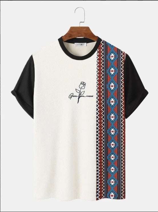 Men's C'EST LA VIE Paris Color Block T-Shirt Beige Gray Brown Casual Short Sleeve Fashion Top    Home Decor Supply | Online Retail | ShoreShopper.com