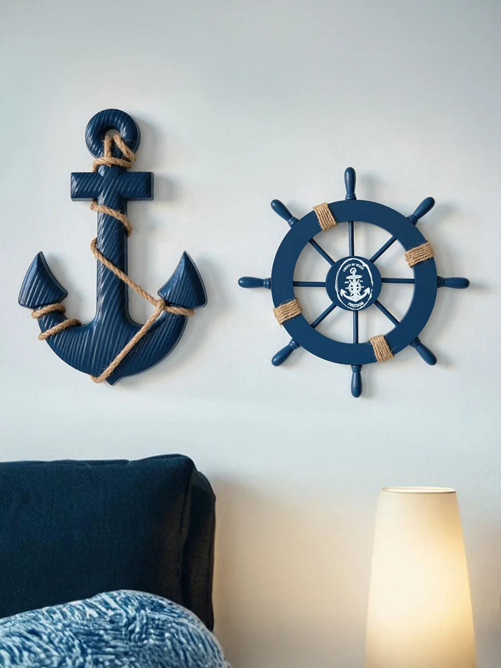 Mediterranean Style Wooden Ship Anchor Decorative Hanging Piece - Ocean Theme Room Wall Decor Photo Wall Accessories    Your Coastal Marketplace | Shoreshopper.com