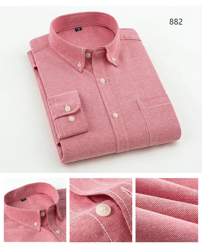 New in shirt long-sleeve shirts for men slim fit formal plian shirt single pocket office clothes soft plaid cotton designer tops    Home Decor Supply | Online Retail | ShoreShopper.com