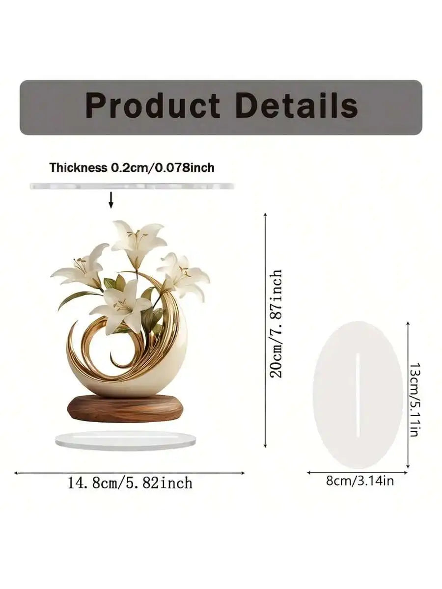 1 piece of lily desktop decoration ornament suitable for living room desktop and office decoraValentine Day wedding decor gifts    Home Decor Supply | Online Retail | ShoreShopper.com