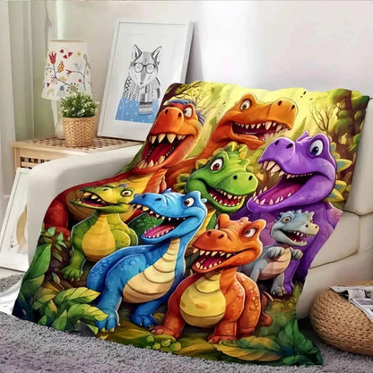 Dinosaur Throw Blanket 200x150cm Flannel Soft Warm Cozy Fuzzy Plush Blanket Couch Bed Decortion Kids Adults Christmas Gift