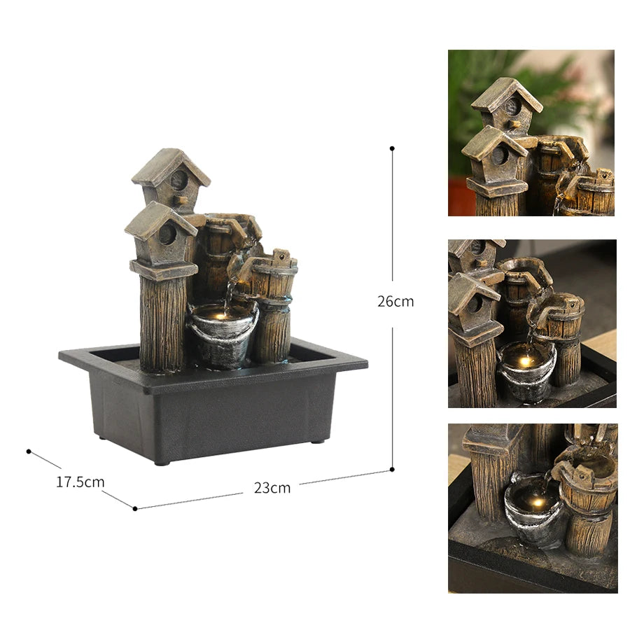 Mini Zen Desktop Fountain - LED Waterfall for Office Desk, Feng Shui Decor & Meditation Relaxation    Home Decor Supply | Online Retail | ShoreShopper.com