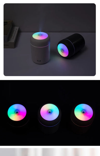 Portable Mini Air Humidifier For Bedroom,Personal Desktop,Car With Colorful Mood Lighting 2 Mist Modes And Auto Shut-Off - ShoreCo.Shop