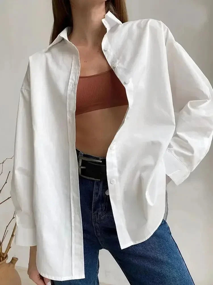100% Cotton Shirts for Women Spring and Summer Fashion Long Sleeve Shirt Single Breasted Design Casual Loose Blouse for Women    Your Coastal Marketplace | Shoreshopper.com