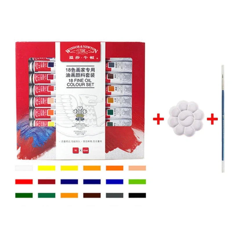 Winsor & Newton 12/18/24 Colors Professional Color Oil Paints 12ml Tube Painting Pigments With Brush And Palette Art Supplies    Home Decor Supply | Online Retail | ShoreShopper.com