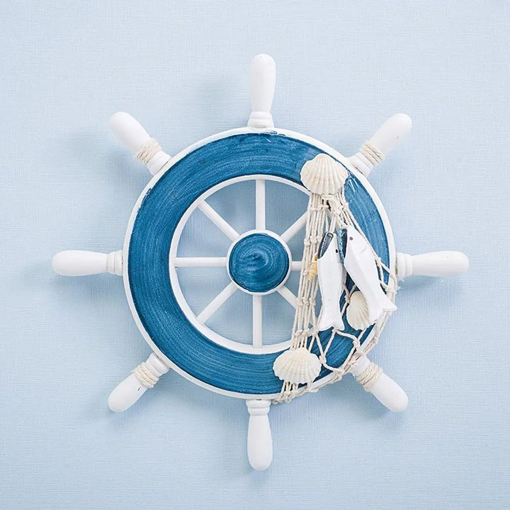 Marine Style Wood Ship Wheel Boat Steering Rudder Mediterranean Ornament Nautical Theme Birthday Party Kids Home Decorations    Your Coastal Marketplace | Shoreshopper.com