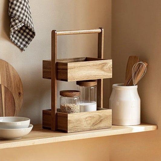Solid Wood Multilayer Storage Shelf Living Room Floor Type Vegetable Snack Storage Shelf Large Capacity Simple Modern Home Decor    Home Decor Supply | Online Retail | ShoreShopper.com