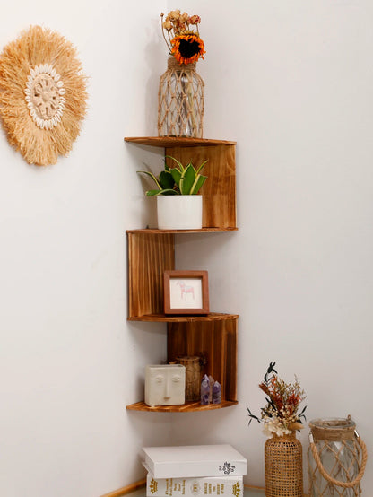 4-Layers Wooden Wall Shelf wood Color Wall Mounted Display Stand Home Organizers Storage Bookshelf Plant Holder Home Appliance    Home Decor Supply | Online Retail | ShoreShopper.com