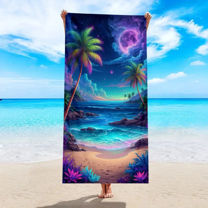 1pc tropical plant printed large beach towel, quick drying absorbent beach towel, swimming, vacation, camping beach towel    Your Coastal Marketplace | Shoreshopper.com