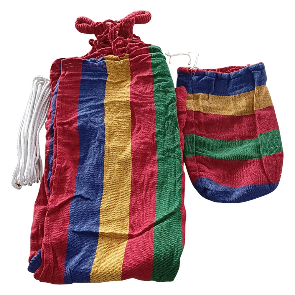 1-2 Person Cotton Rainbow Hanging Bed 264lbs Capacity Fabric Hammock with Tree Straps Portable for Outdoor Indoor with Carry Bag    Home Decor Supply | Online Retail | ShoreShopper.com