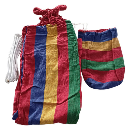 1-2 Person Cotton Rainbow Hanging Bed 264lbs Capacity Fabric Hammock with Tree Straps Portable for Outdoor Indoor with Carry Bag    Home Decor Supply | Online Retail | ShoreShopper.com