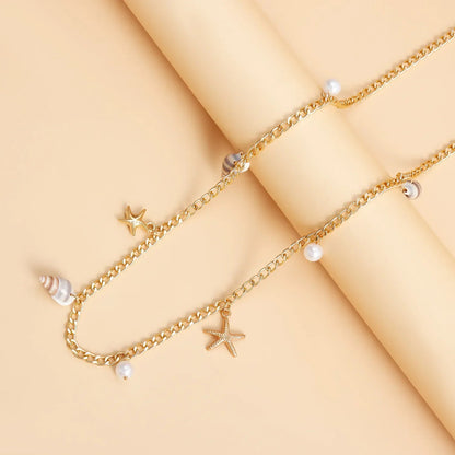 Bohemian Summer Beach Shell Waist Link Imitation Pearl Sea Star Conch Pendant Body Chain for Women Fashion Jewelry Accessories    Your Coastal Marketplace | Shoreshopper.com