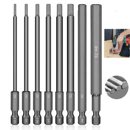 8pcs 100mm Hex Head Allen Wrench Drill Bits Set SAE Metric Allen Electric Hexagonal Bit Screwdriver Socket Bit Power Tool Parts    Home Decor Supply | Online Retail | ShoreShopper.com