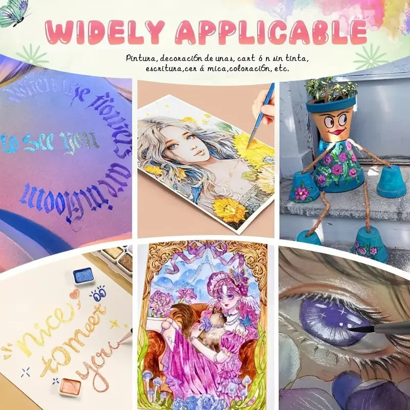 6-Color Iridescent Watercolor Paint Set for Artists and Painting Enthusiasts, Perfect for Professional Artistic Purposes    Home Decor Supply | Online Retail | ShoreShopper.com